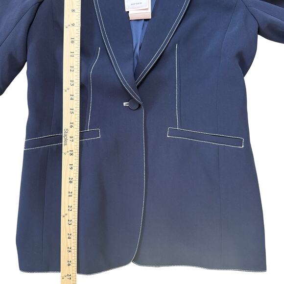 CINQ A SEPT Navy Crepe Khloe Blazer - Picture 11 of 13